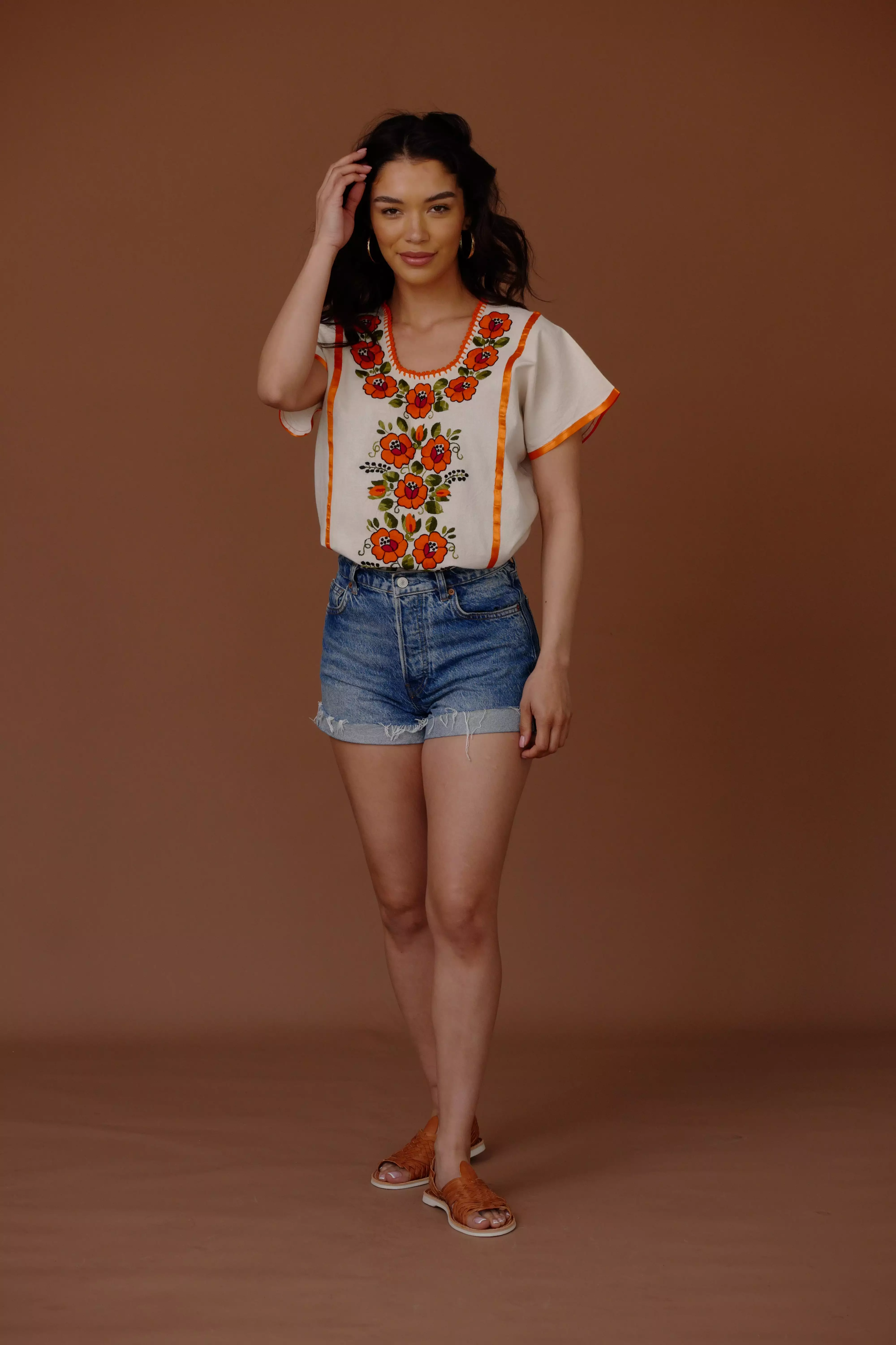 FLOR BOHO BLOUSE / TANGERINE