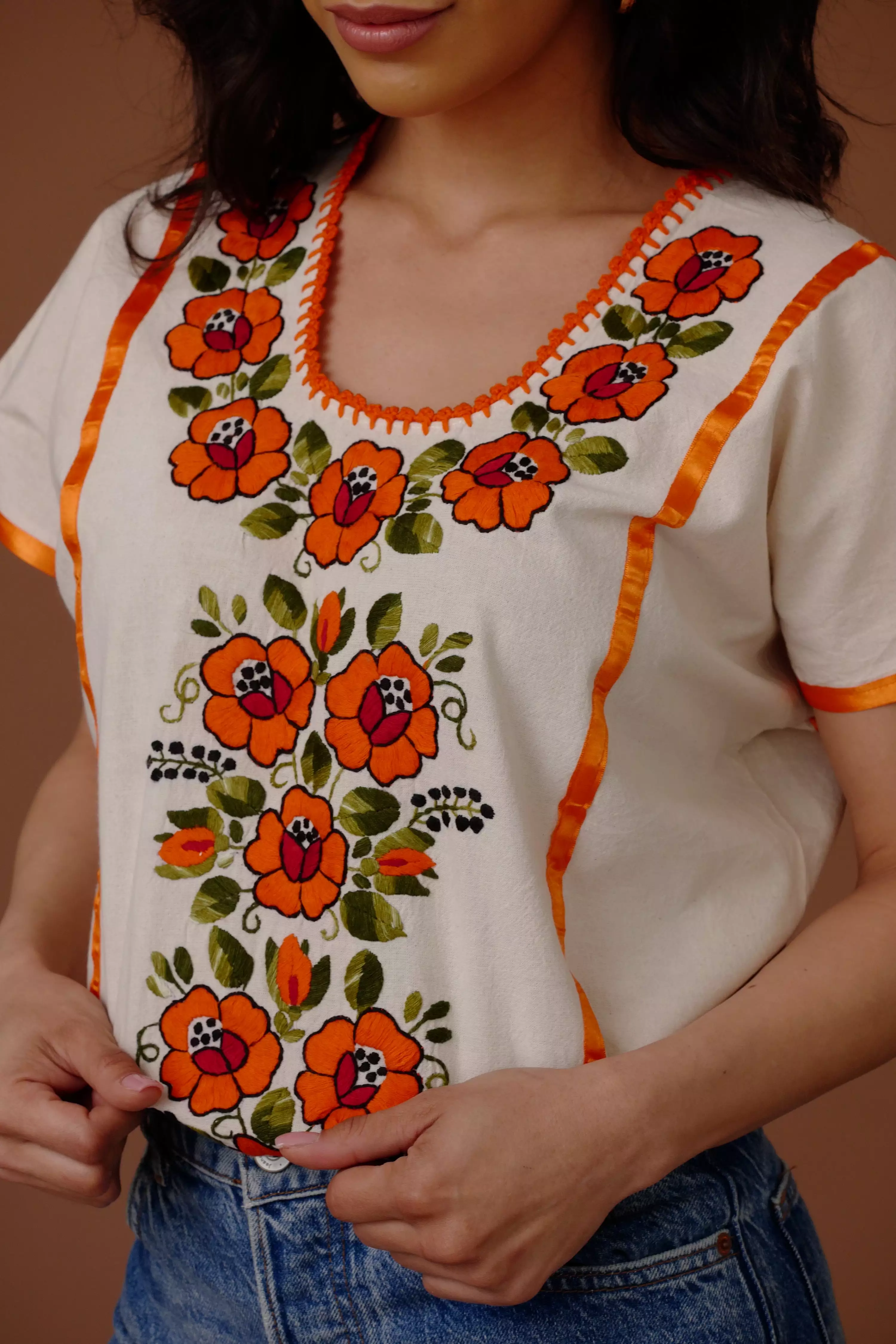 FLOR BOHO BLOUSE / TANGERINE