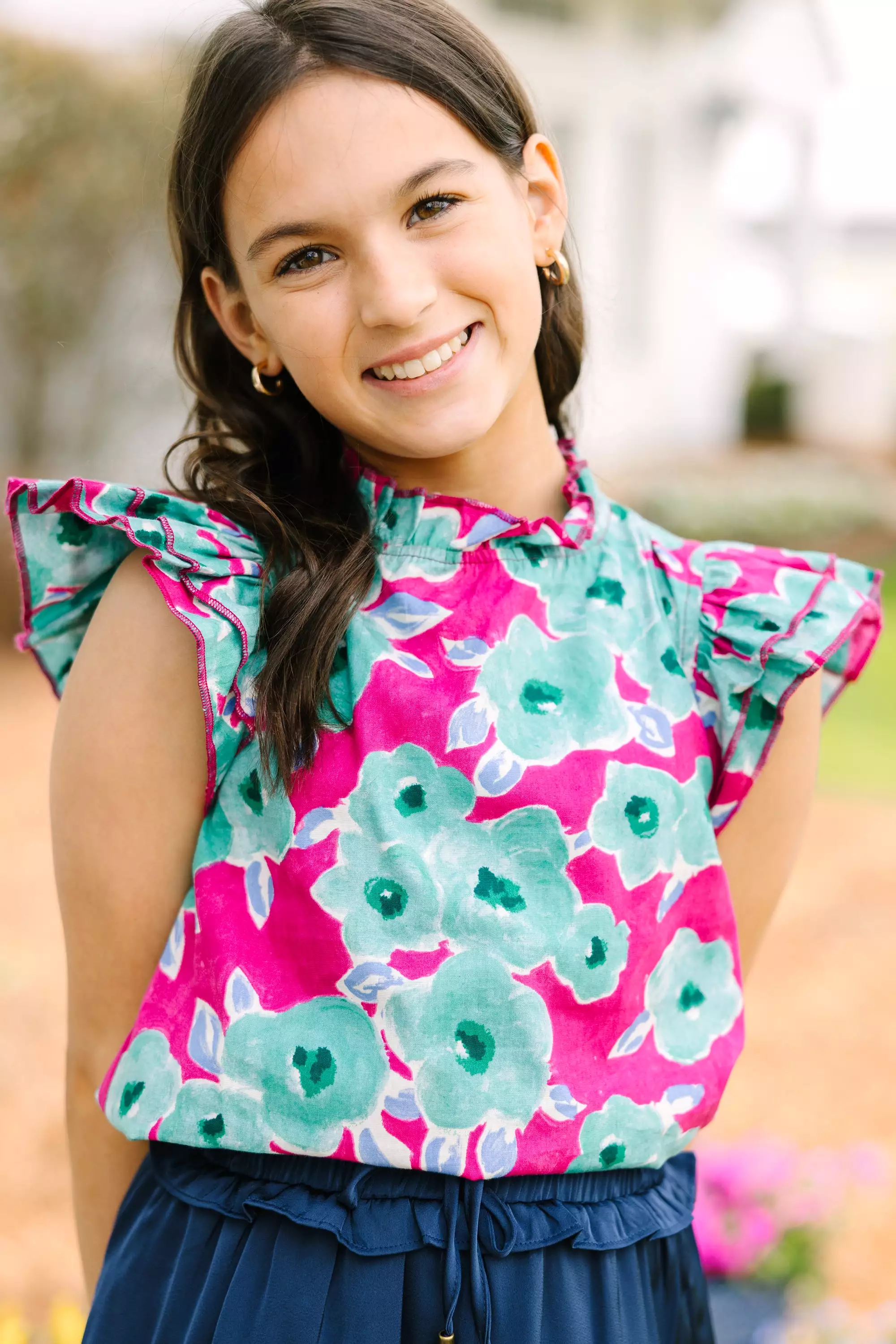 Girls: A True Beauty Pink Floral Blouse