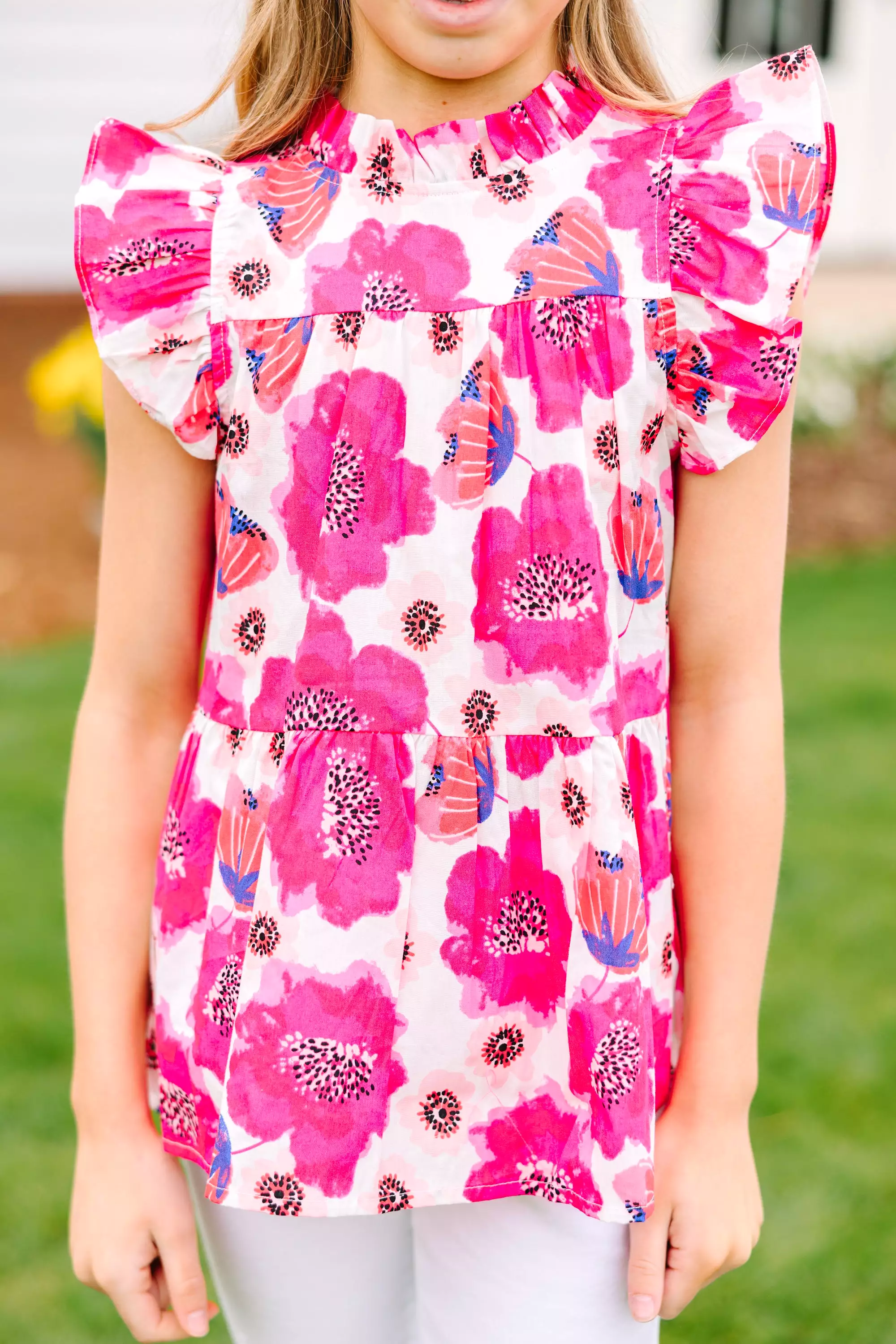 Girls: Good Opportunities Pink Floral Blouse