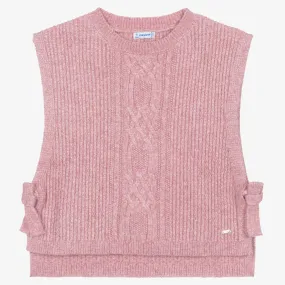 Girls Pink Knitted Sweater Vest