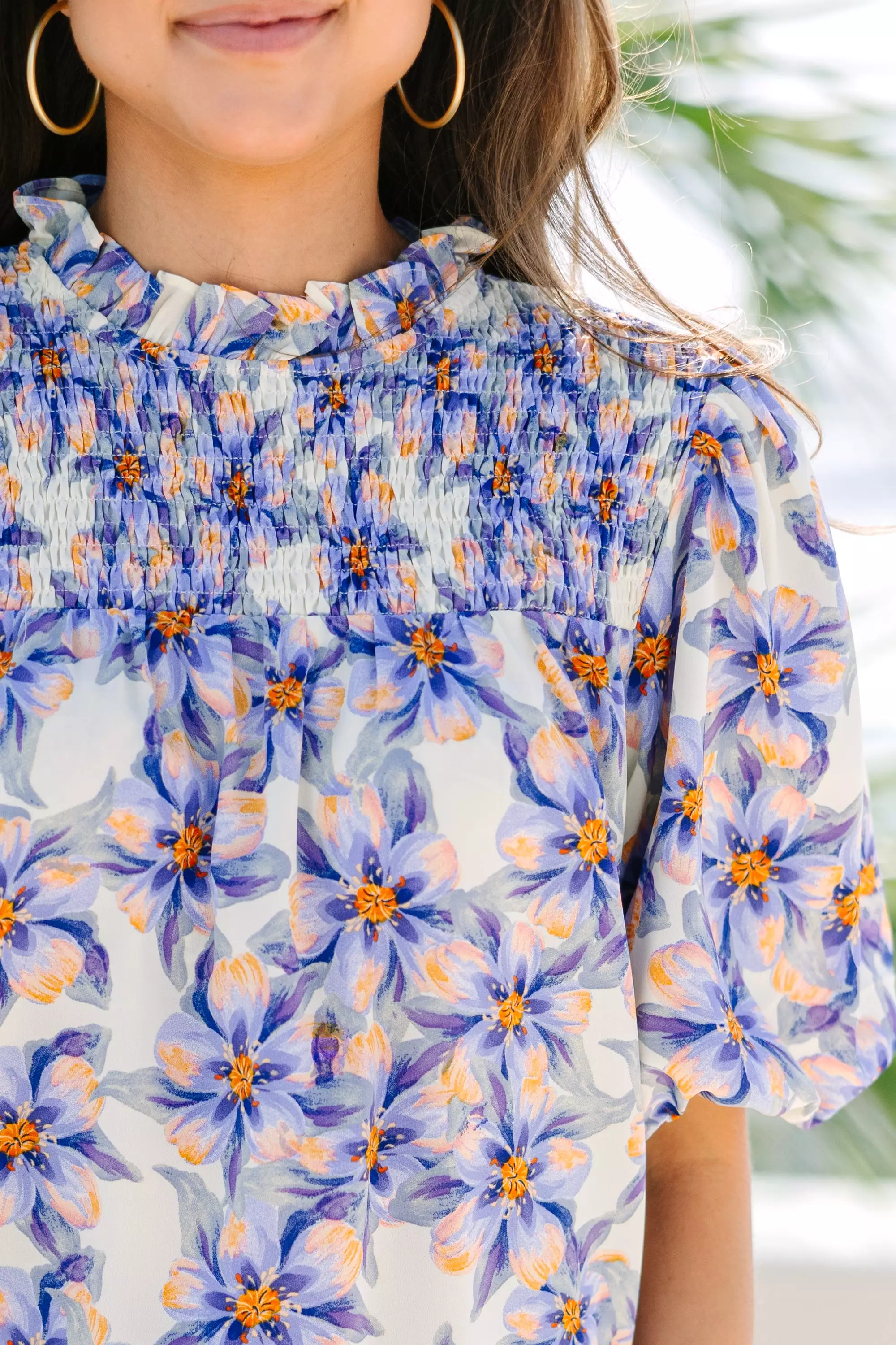 Go Your Way Lavender Purple Floral Blouse