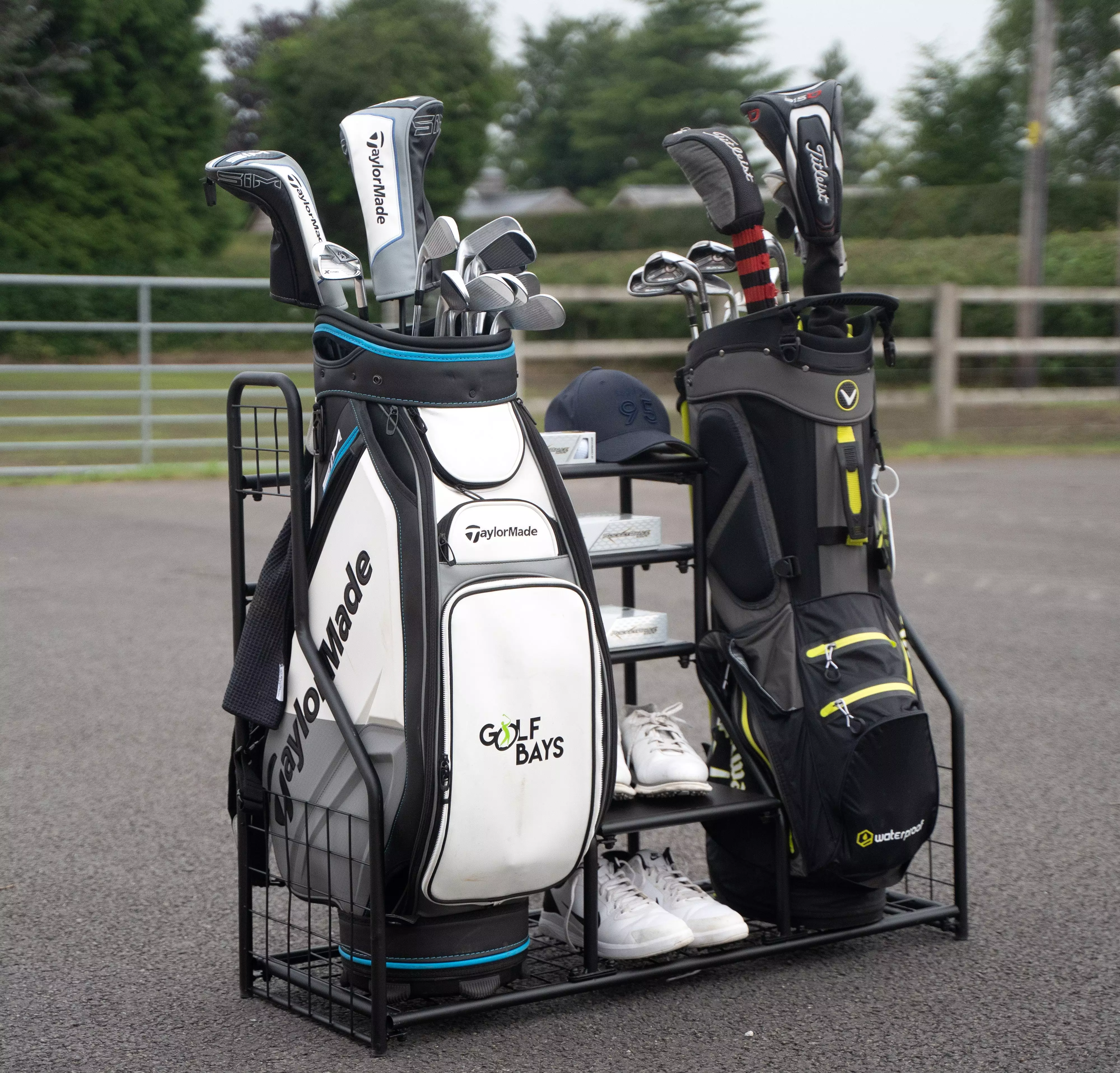 GolfBays Dual Bag Display Storage Organiser