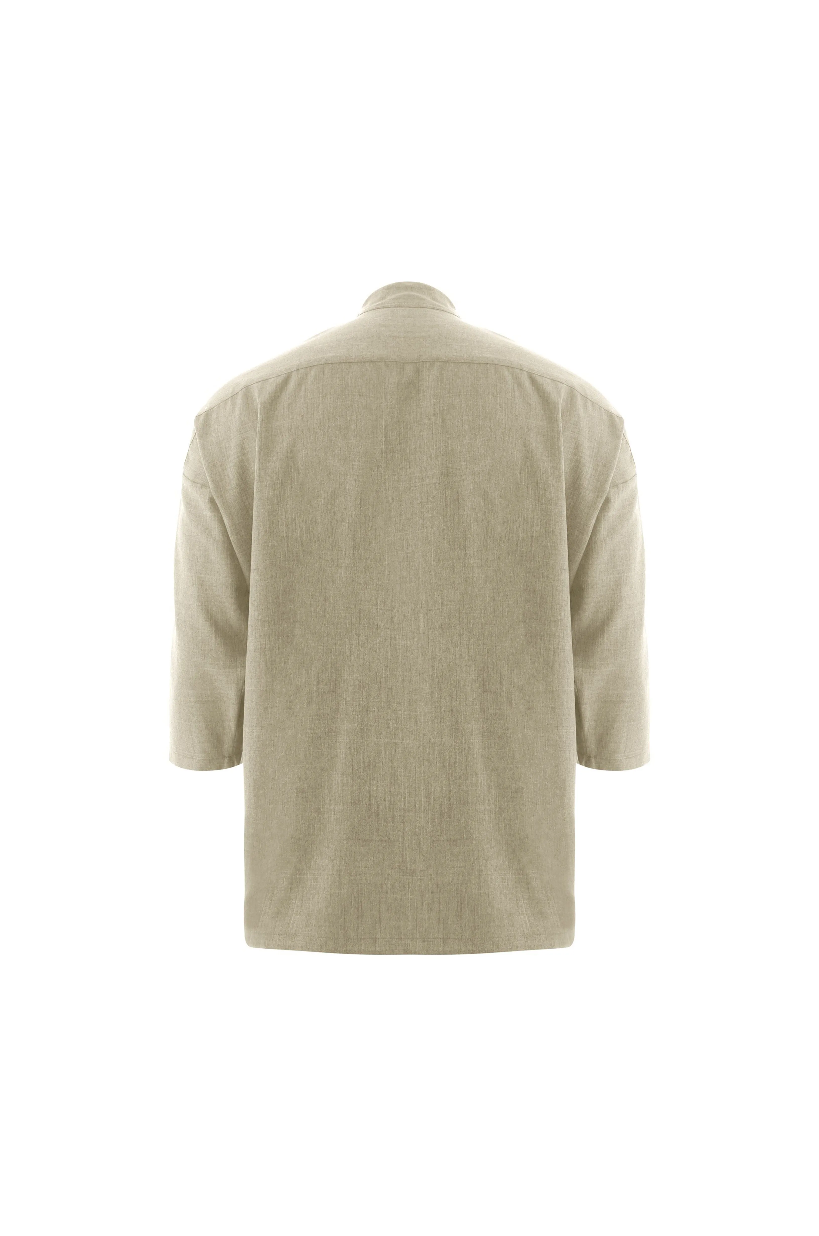 Green Beige Linden Wrap Top