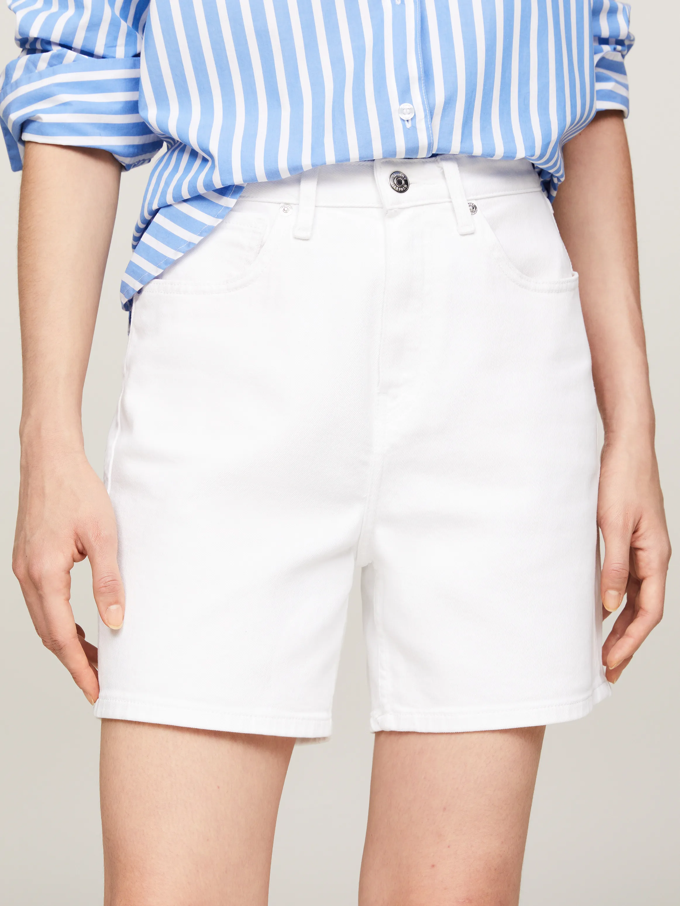 High Rise Fitted Straight Denim Shorts | Shorts | Tommy Hilfiger