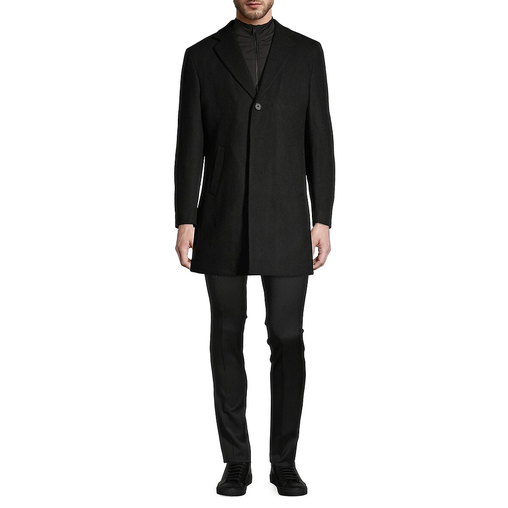 Horst Micro Pattern Wool-Blend Longline Coat