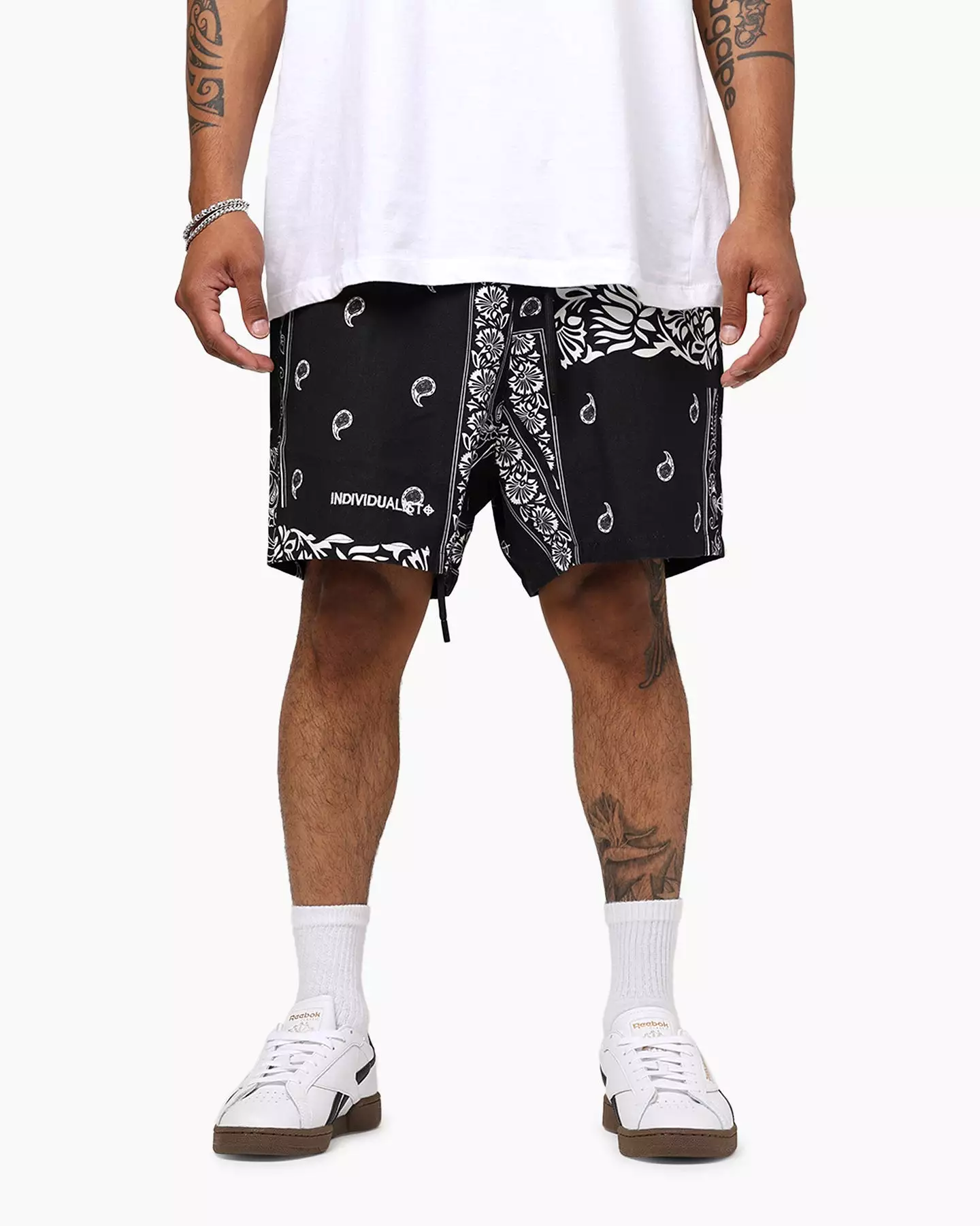 Individualist Lab Finger Print Bandana Shorts Black