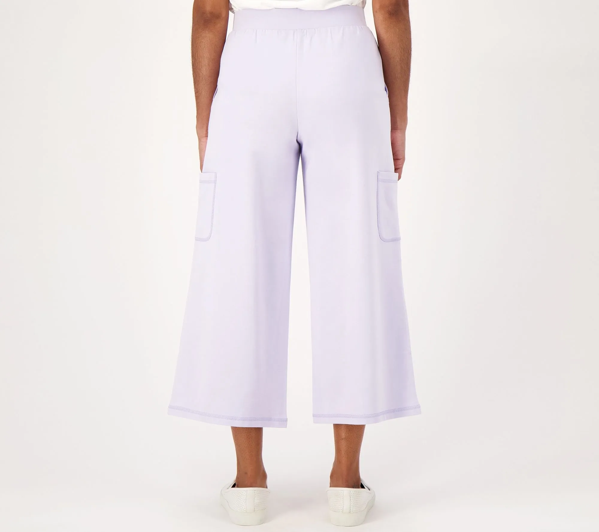 Isaac Mizrahi Live! Soho Petite French Terry Cargo Crop Pants