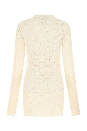 Jil Sander Floral-Lace Detail Long Sleeved Top