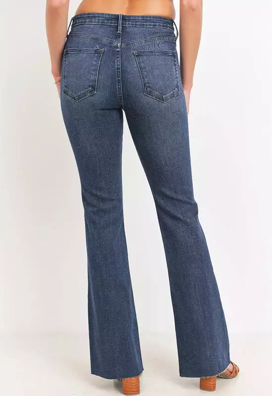 Just Black - Scissor Cut Flare Jeans Dark Denim