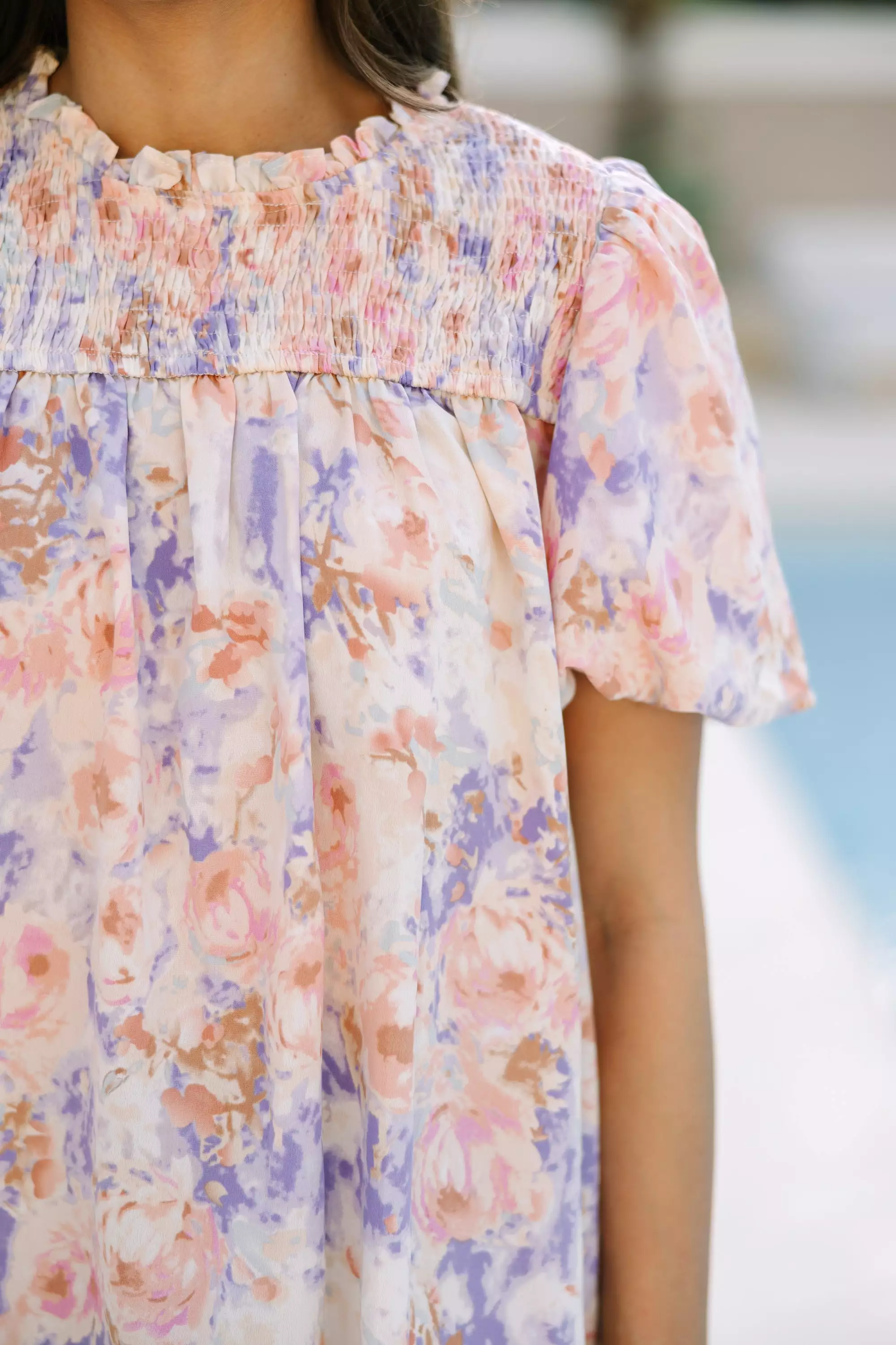 Just My Type Blush Pink Floral Blouse