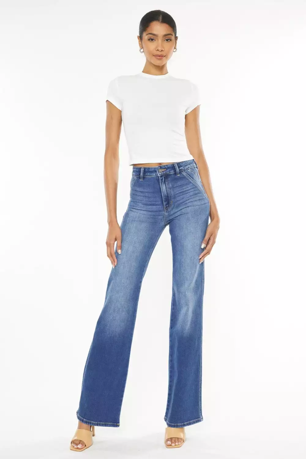 Kancan Ultra High Waist Gradient Flare Jeans