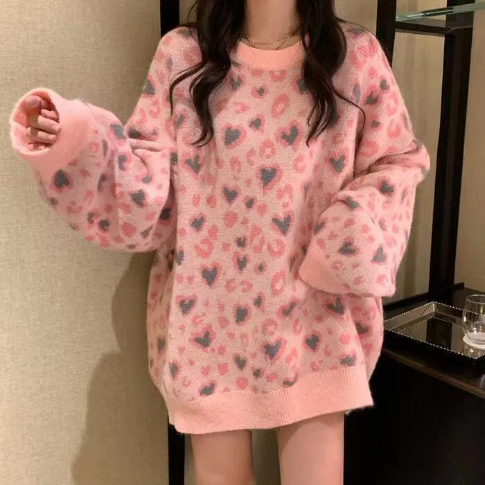 Kawaii Lovely Hearts Sweater