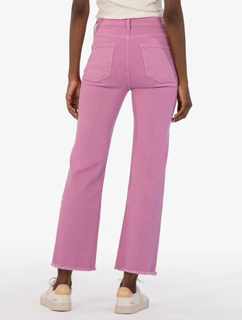 Kut From The Kloth Kelsey High Rise Fab Ab Ankle Flare Jeans in Lavender