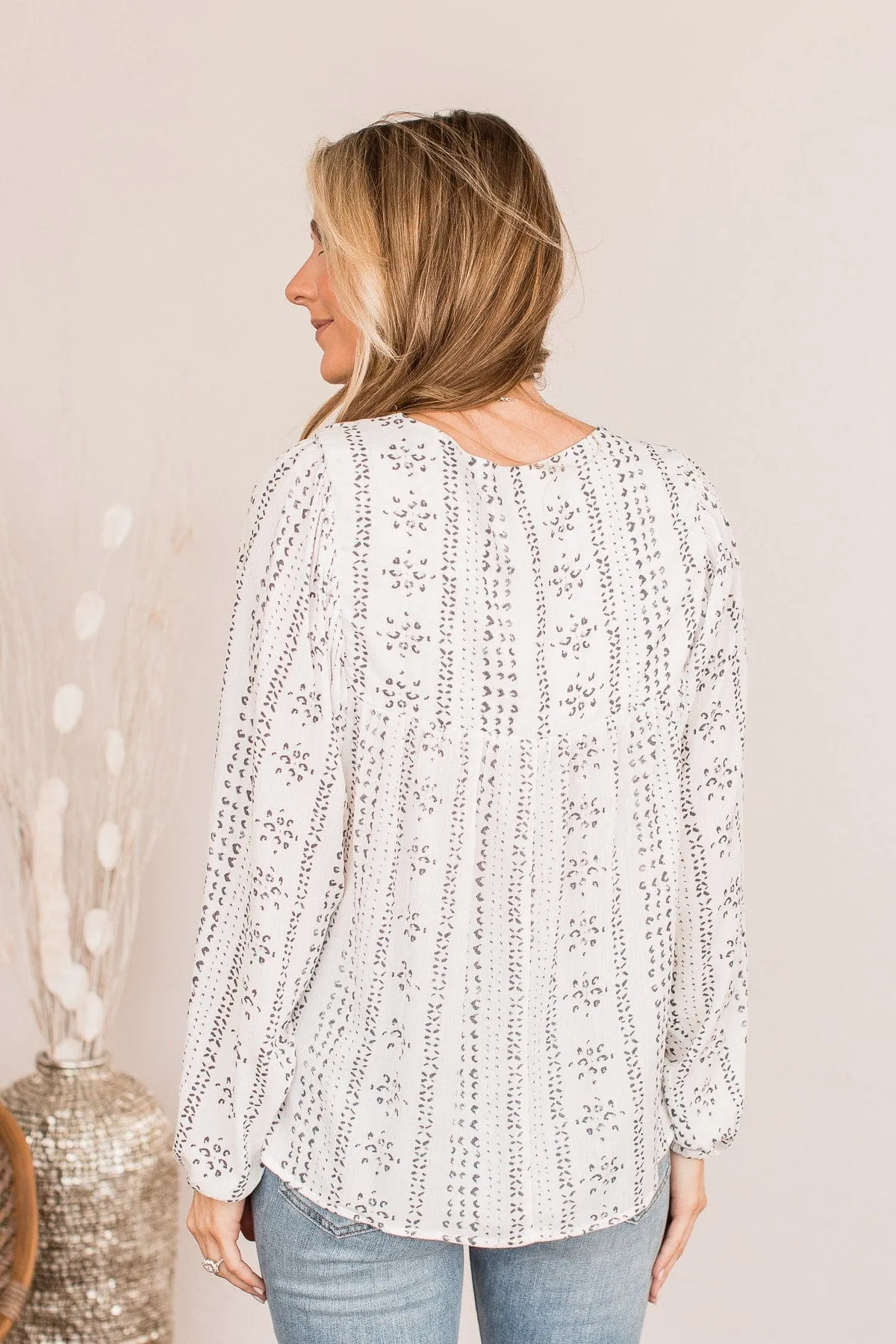 Leave You Wanting More Embroidered Blouse- Ivory