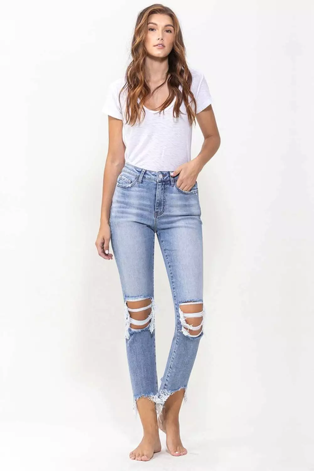 Lovervet Full Size Courtney Super High Rise Kick Flare Jeans