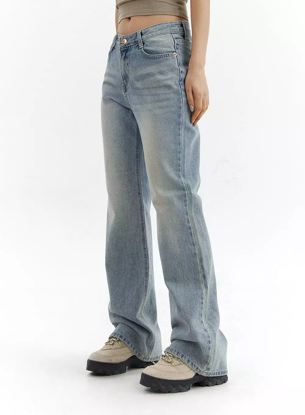 Low Waist Cargo Flare Jeans CJ423