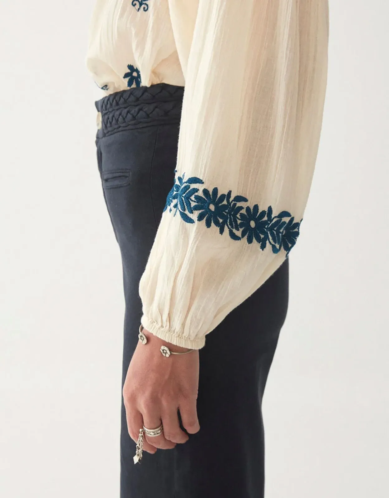 Maison Hotel Embroidered Blouse Ivory