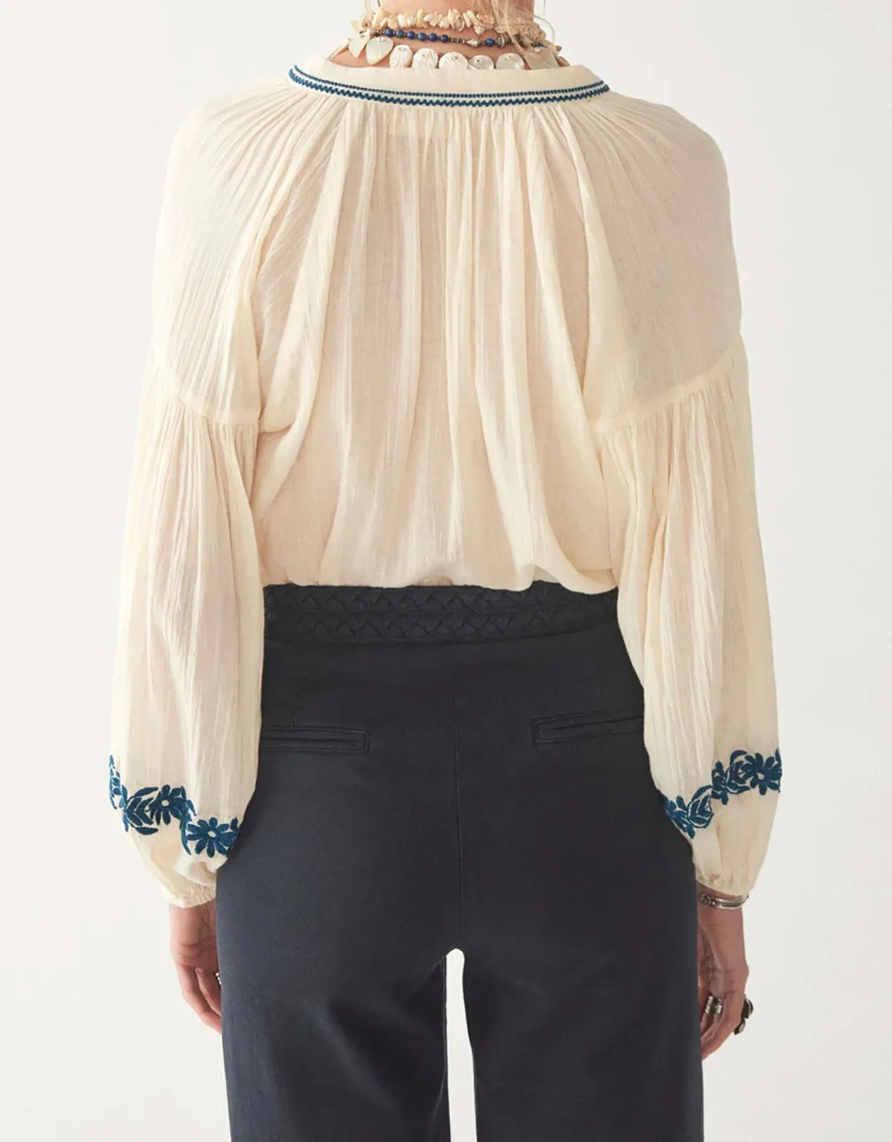 Maison Hotel Embroidered Blouse Ivory