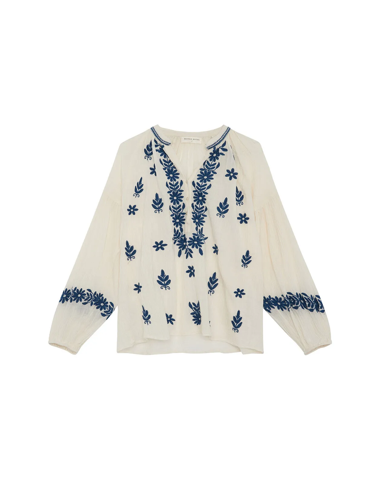 Maison Hotel Embroidered Blouse Ivory