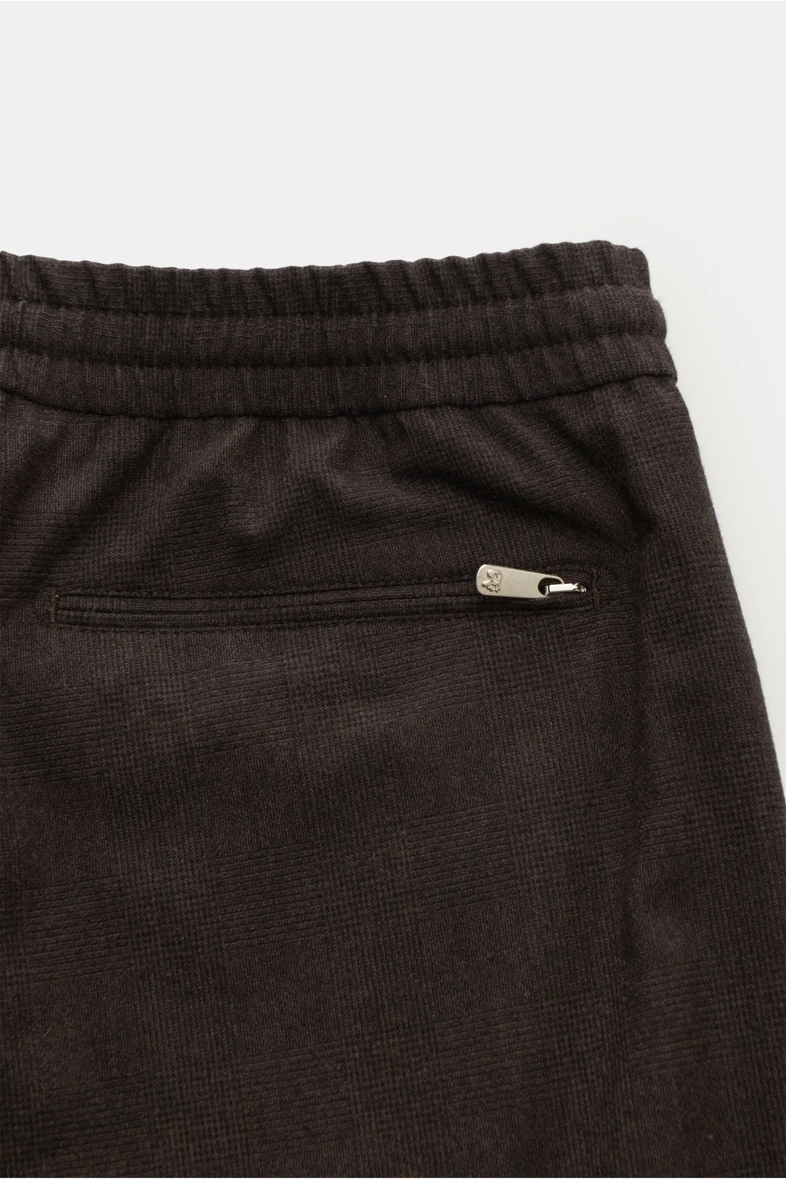 MARCO PESCAROLO cashmere jogger pants 'Caracciolo' dark brown/black checked