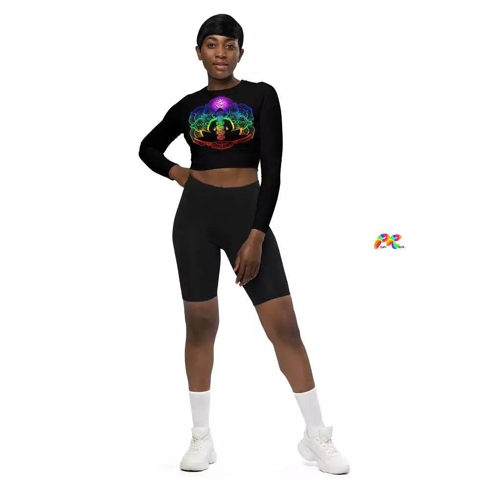 Meditative Chakra Long Sleeved Crop Top