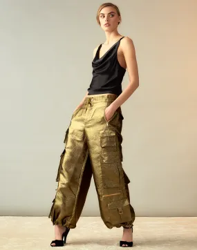 Metallic Cargo Pants