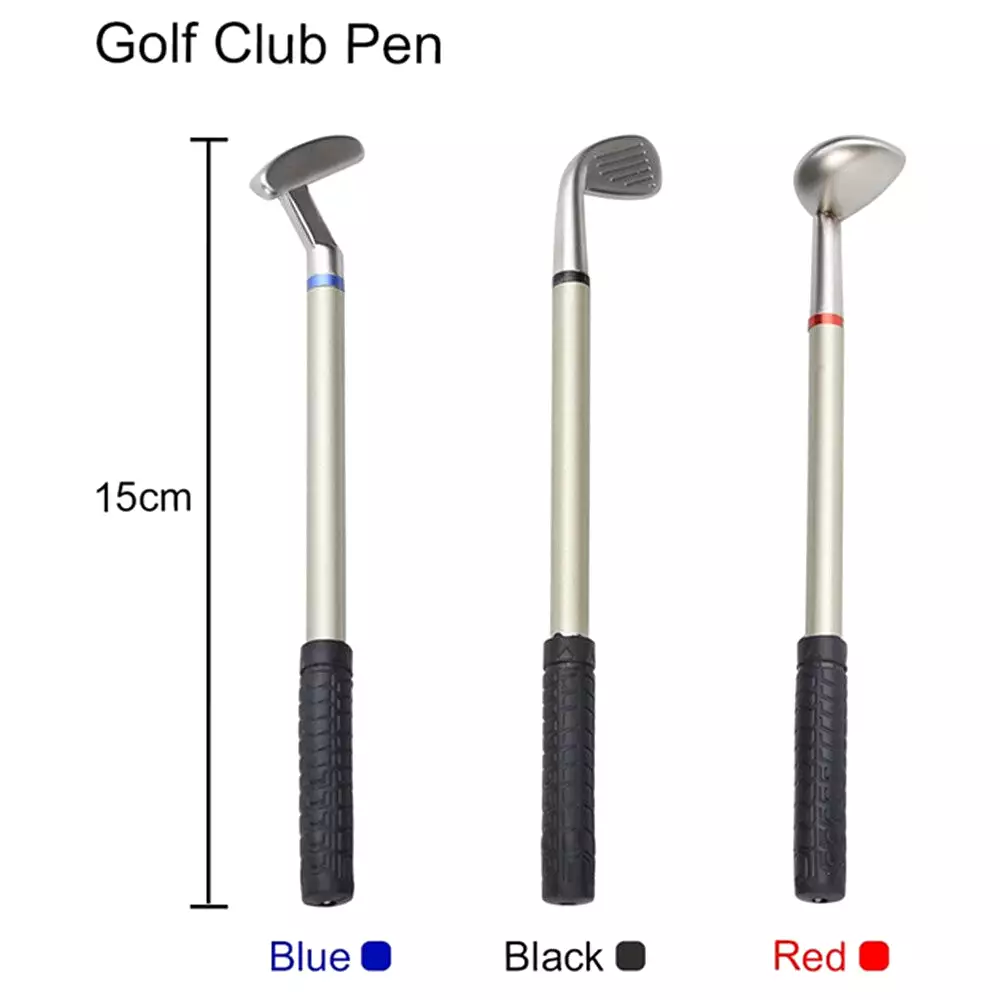 Mini golf bag pen holder with golf pen and clock golf souvenir blue table decoration - 10L0L