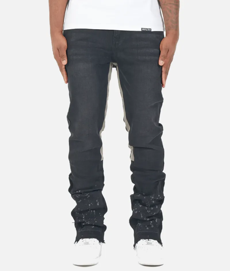 Nvlty Vintage Flare Paint Jeans Black | 30% Off