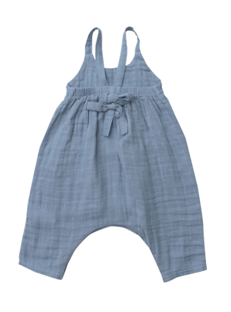 Ocean muslin tie back romper