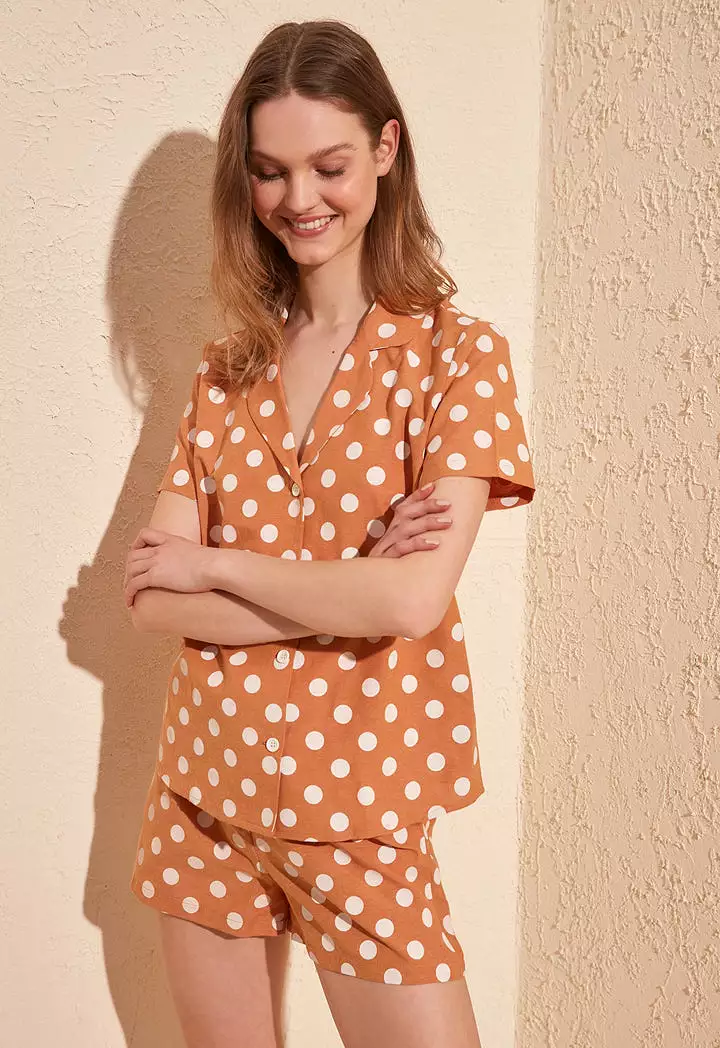 Polka Dot Shirt And Shorts Set