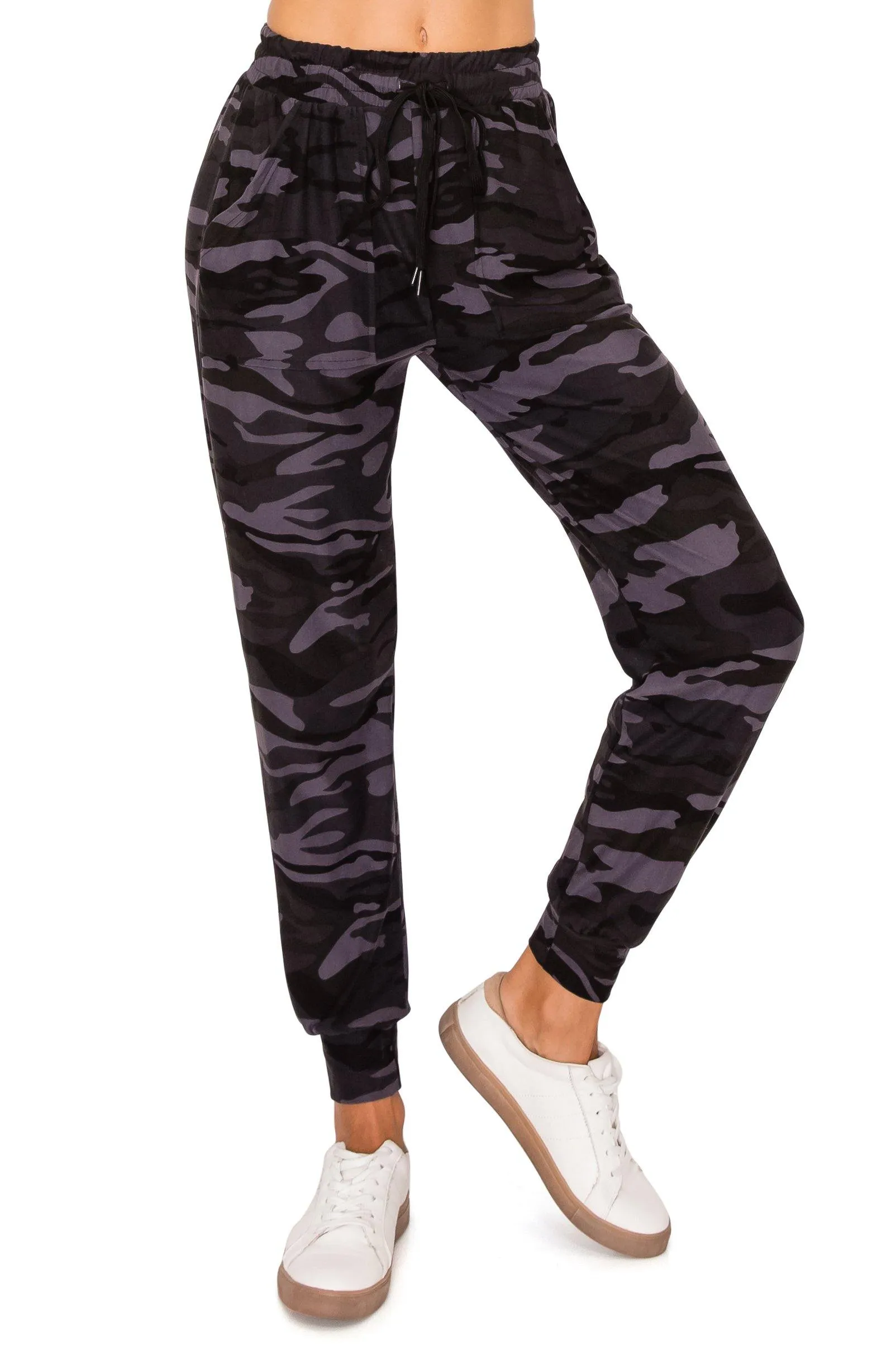 Print Design Jogger Pants - Super Skinny Fit Lightweight Premium Soft Stretch Drawstrings Pockets Jogger