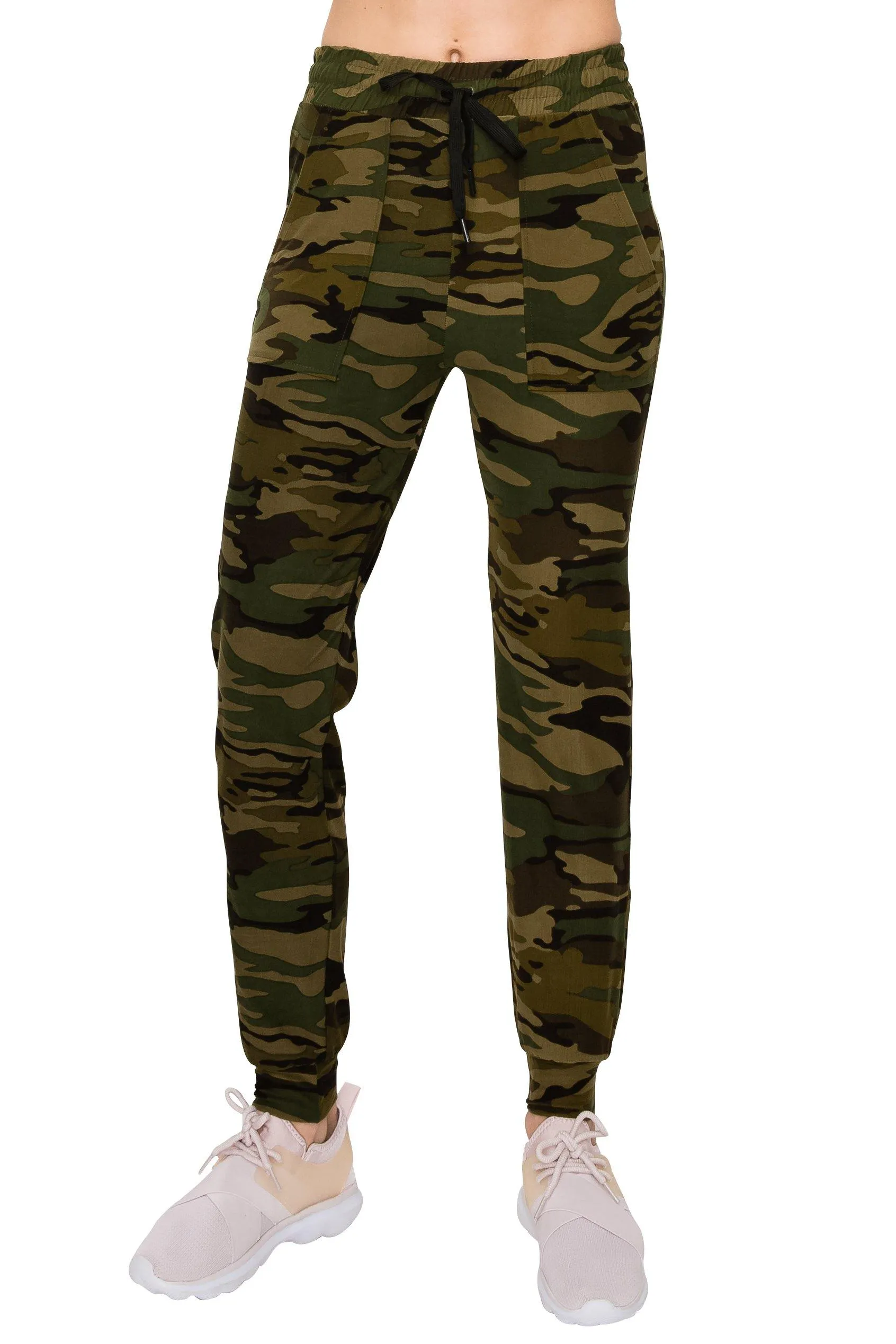 Print Design Jogger Pants - Super Skinny Fit Lightweight Premium Soft Stretch Drawstrings Pockets Jogger