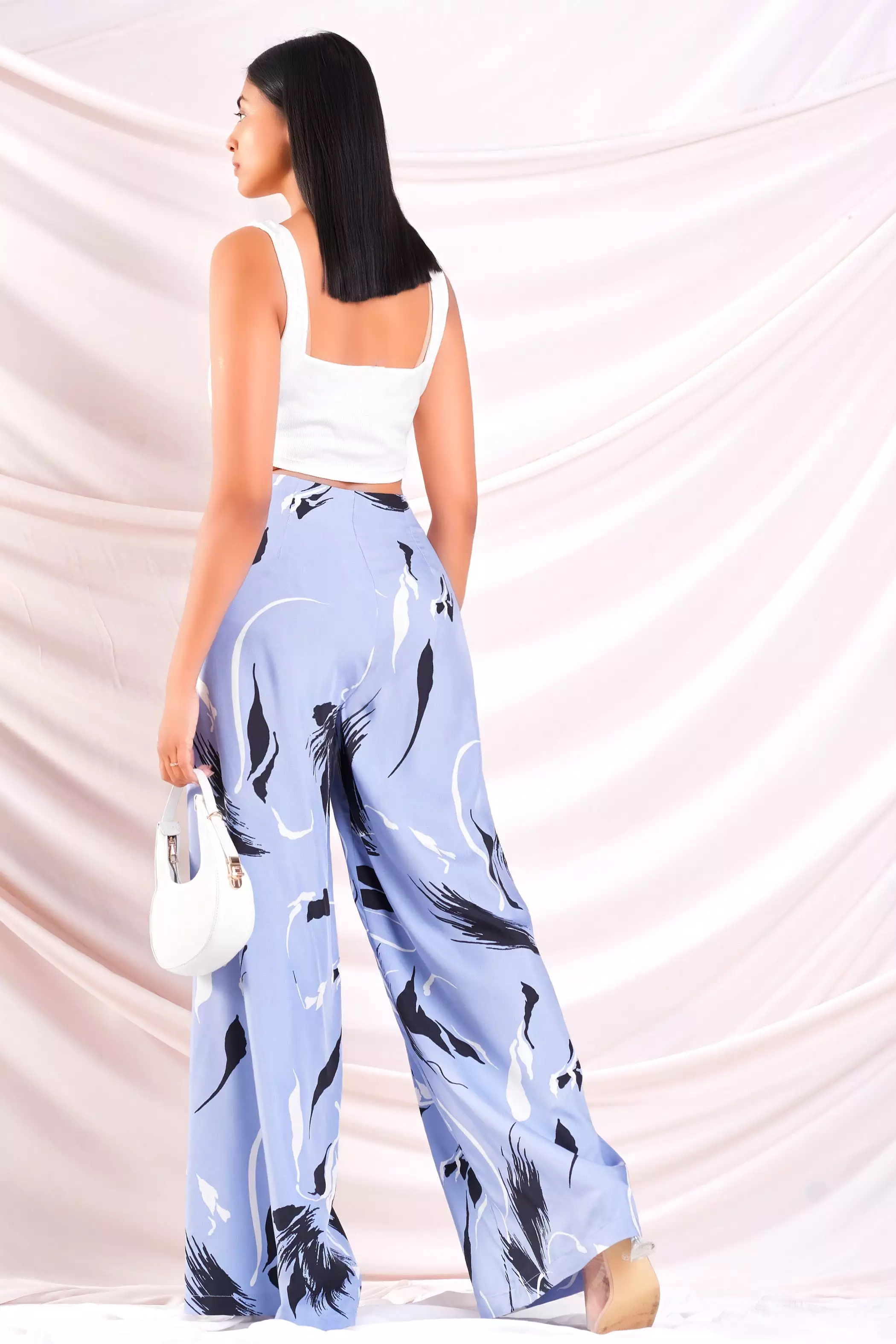 Printed High Waist Wide Leg Pant