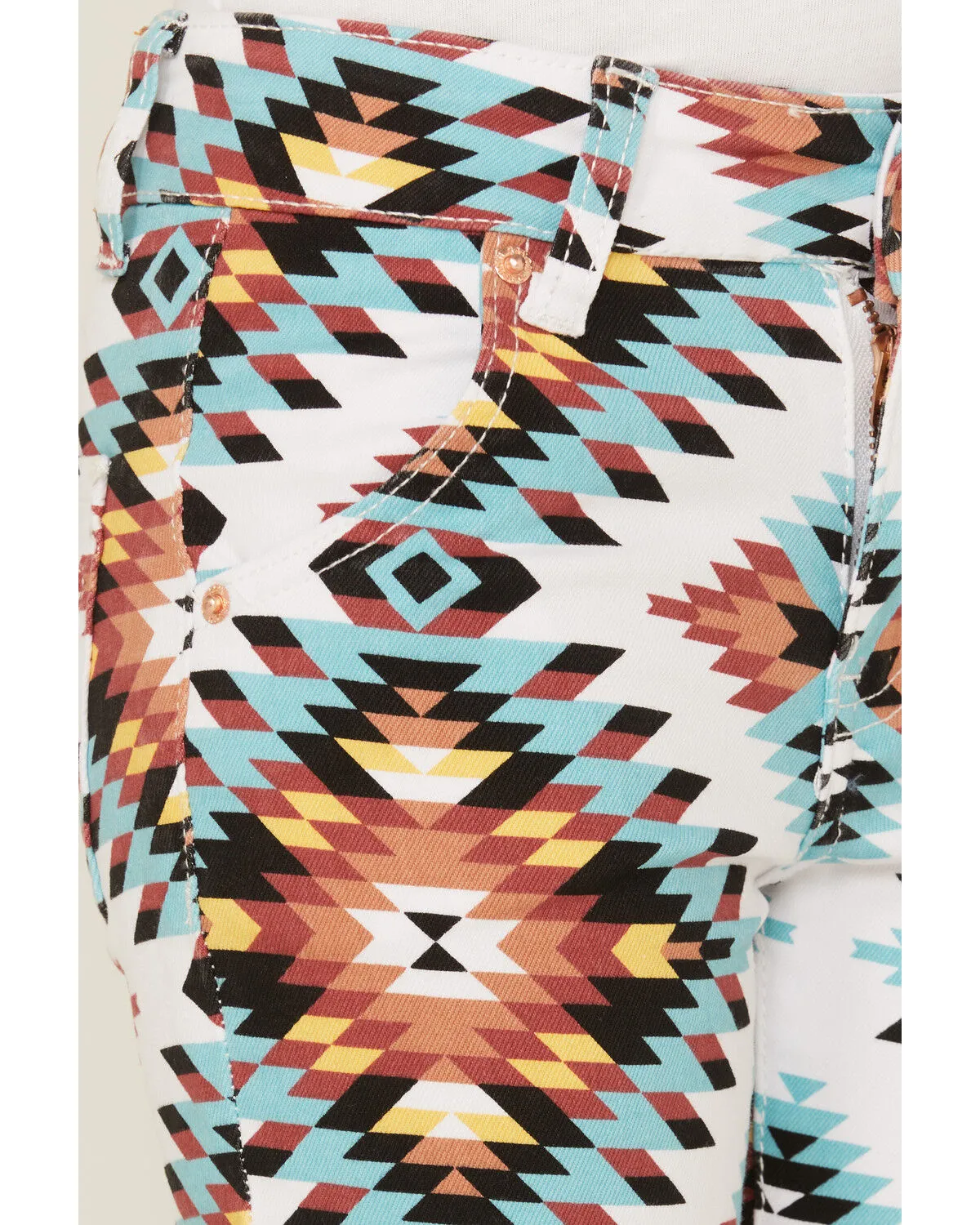 Product Name:  Ranch Dress'n Girls' Santa Fe Southwestern Print Flare Jeans