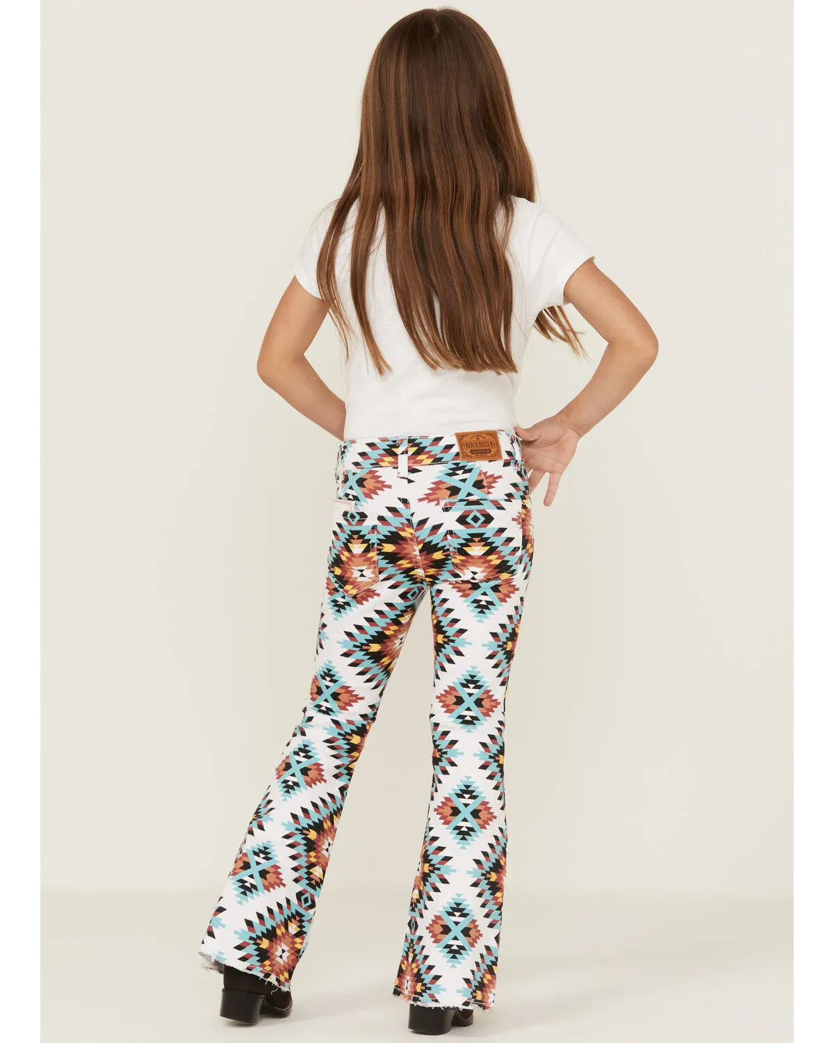 Product Name:  Ranch Dress'n Girls' Santa Fe Southwestern Print Flare Jeans