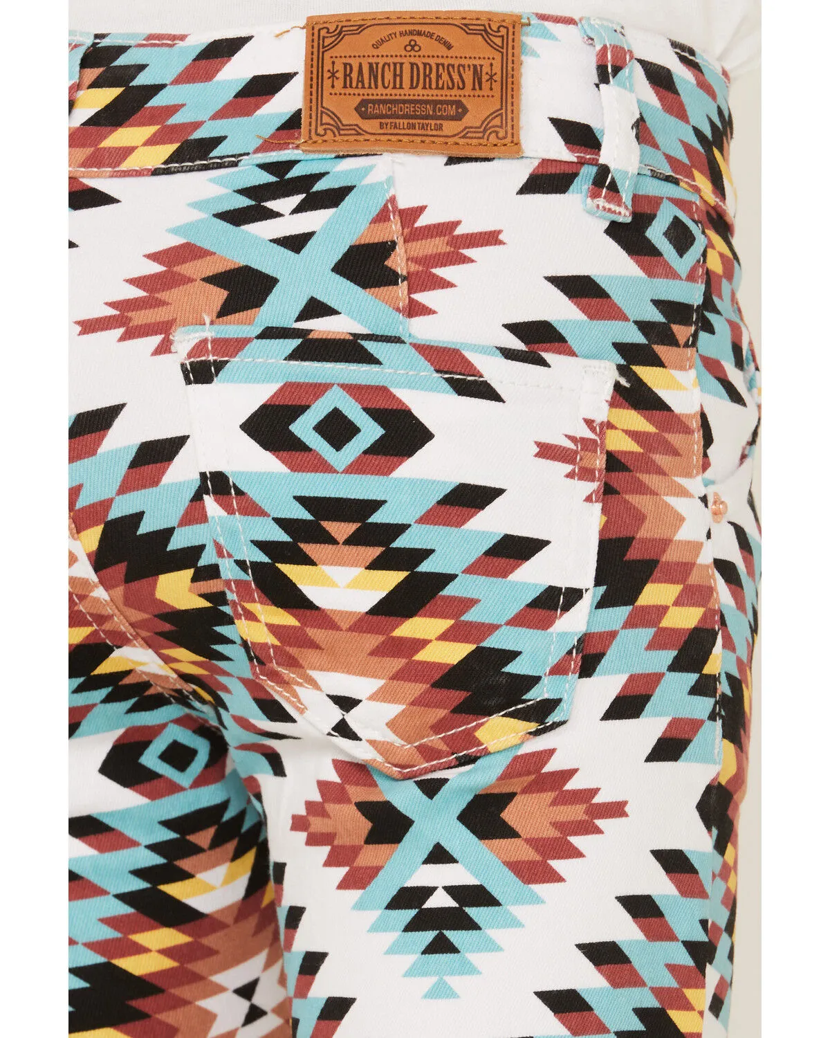 Product Name:  Ranch Dress'n Girls' Santa Fe Southwestern Print Flare Jeans