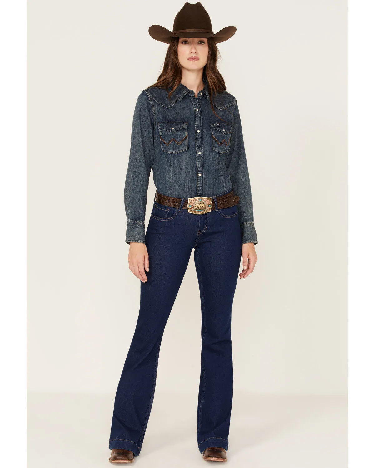 Product Name:  RANK 45® Women's Dark Wash Mid Rise Flare Jeans