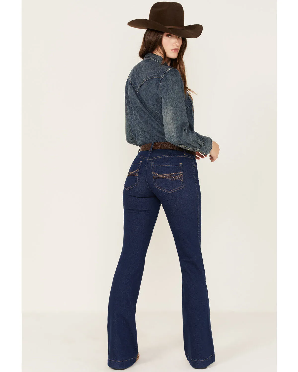 Product Name:  RANK 45® Women's Dark Wash Mid Rise Flare Jeans