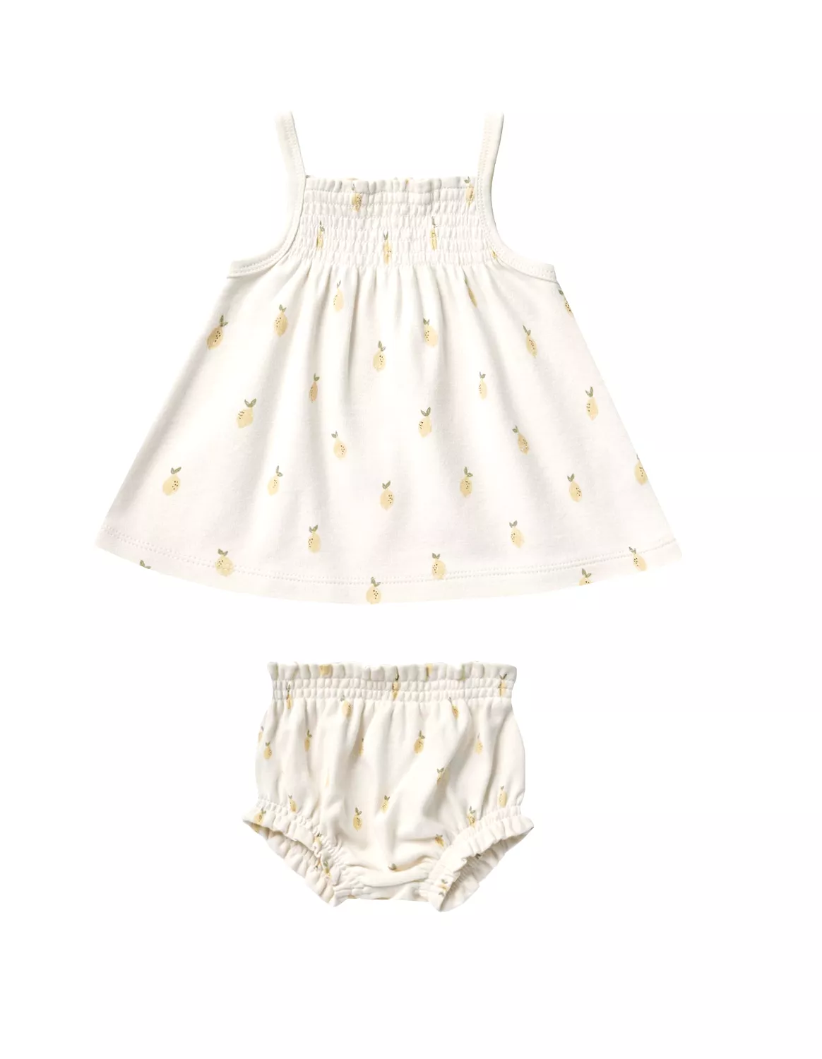 Quincy Mae - Lemon Smocked Tank + Bloomer Set