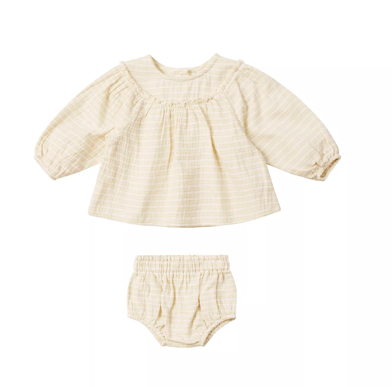 Quincy Mae - Lemon Stripe Mia Top + Bloomer Set