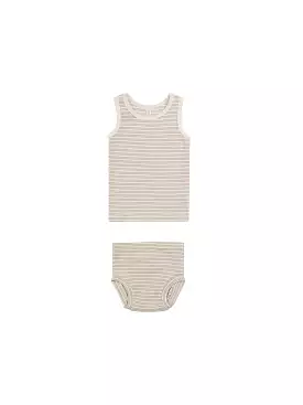 Quincy Mae - Oat Stripe Bloomer Set