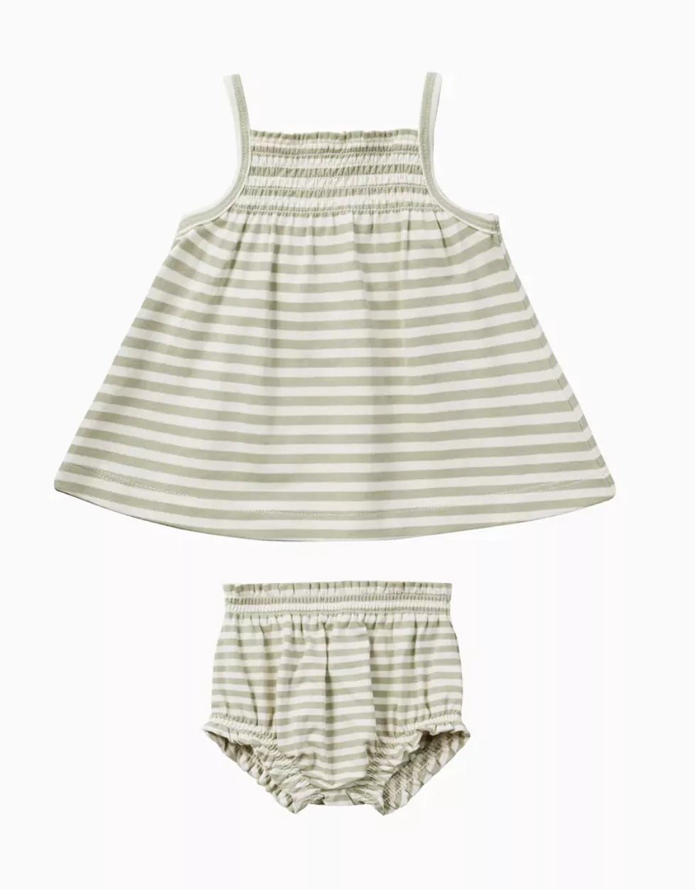 Quincy Mae - Sage Stripe Bloomer Set