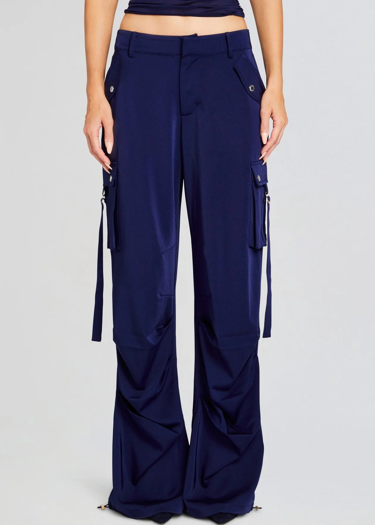 Ser.o.ya - Lai Satin Cargo Pant - Navy