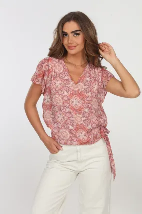 Short Sleeve Wrap Top