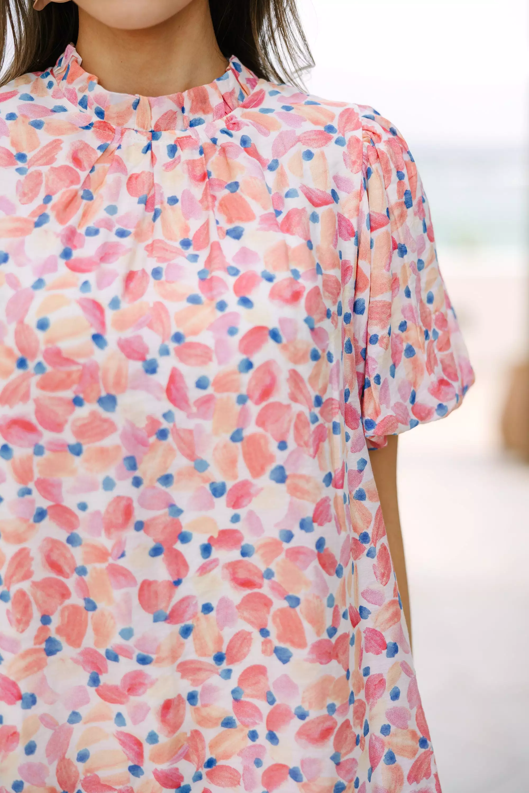 Someone Like You Blush Pink Floral Blouse