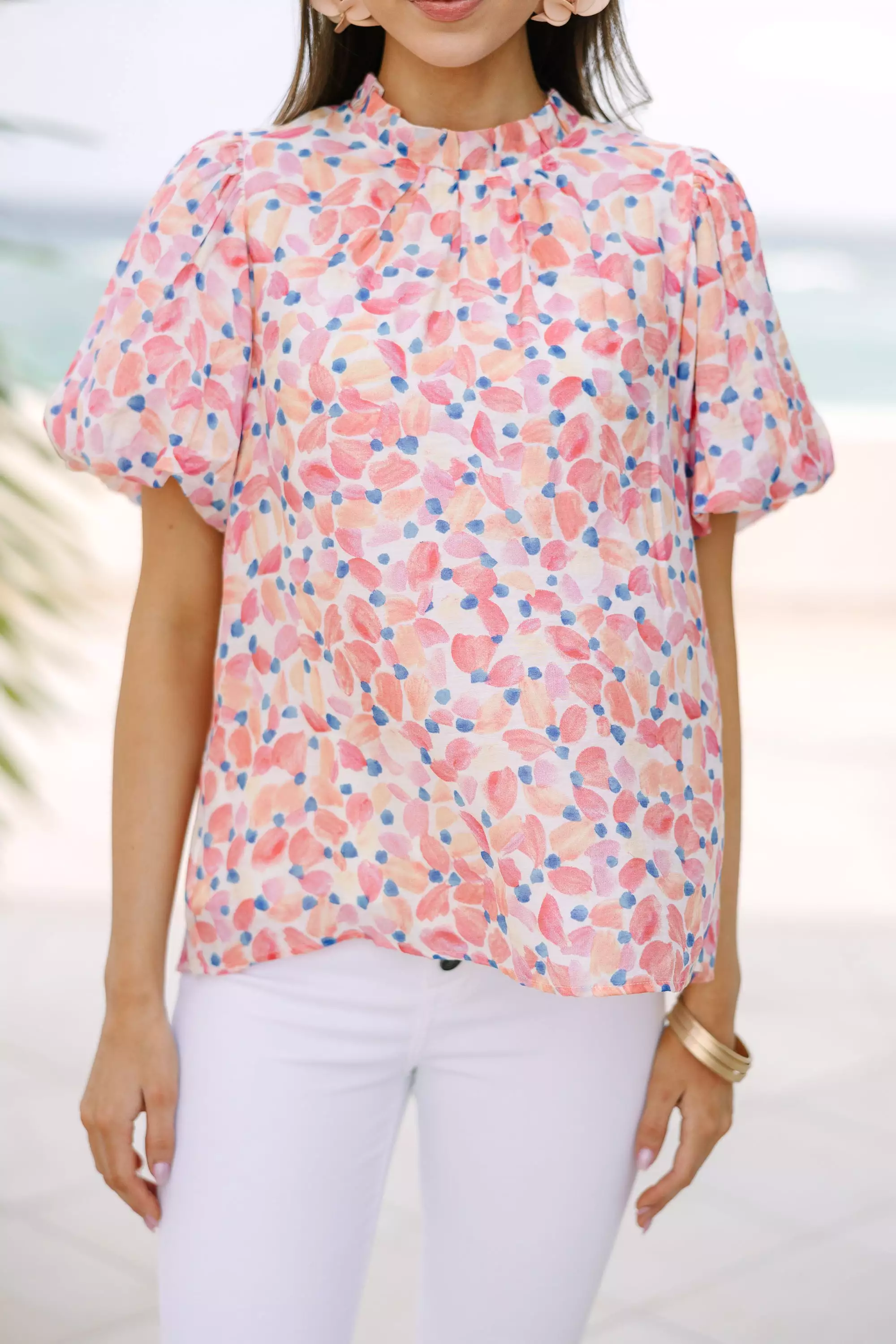 Someone Like You Blush Pink Floral Blouse