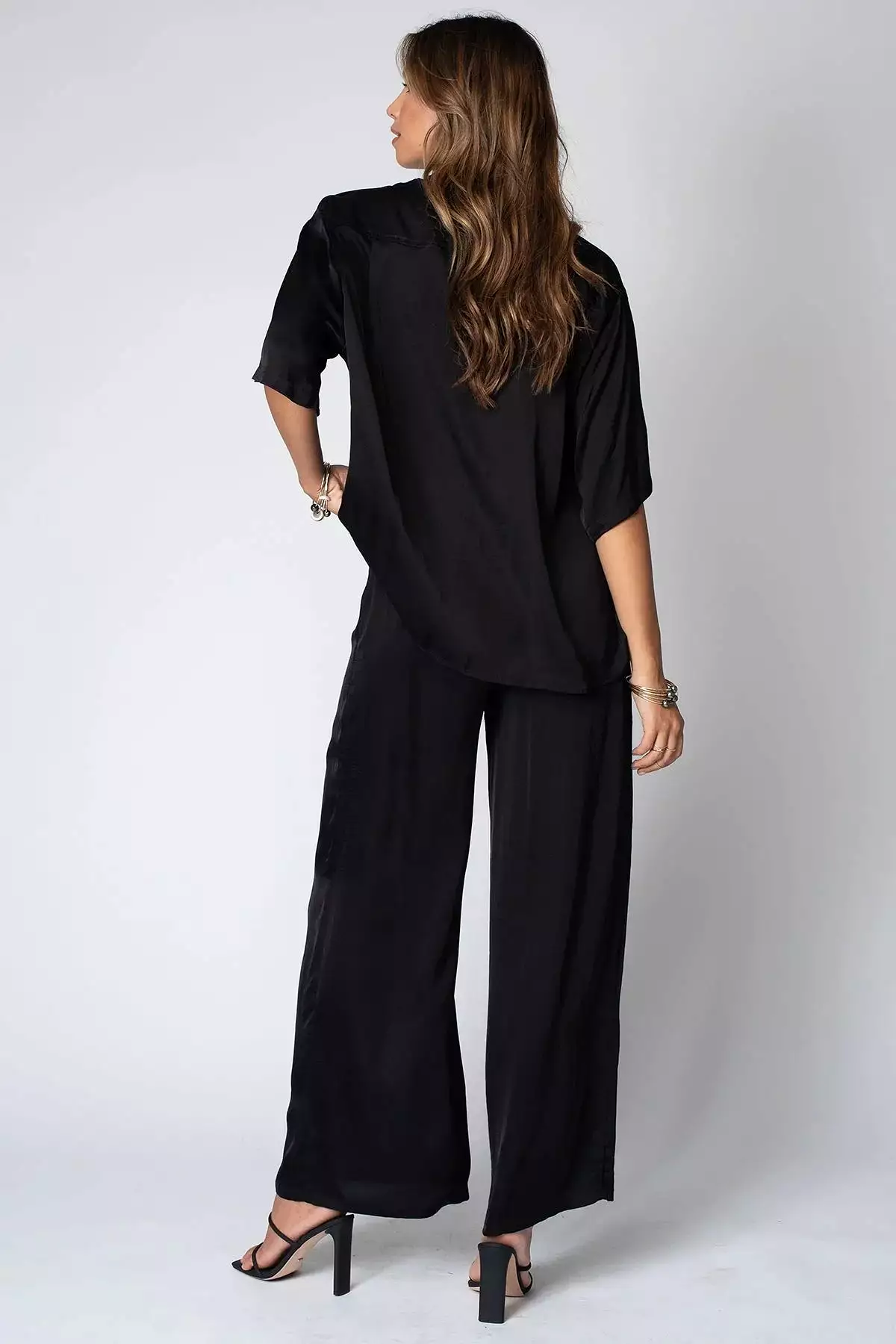 Stillwater THE SILKY VENICE WIDE LEG PANT - BLACK