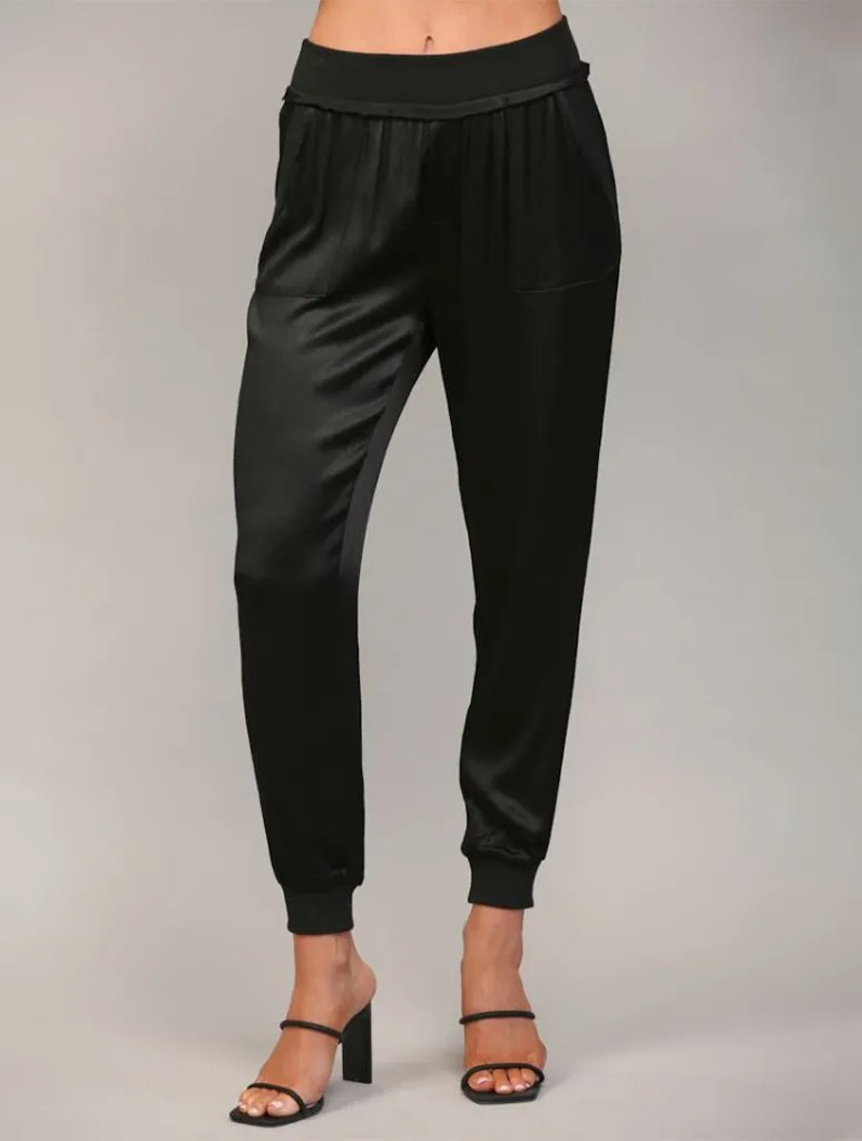 Textured Satin Jogger Pants