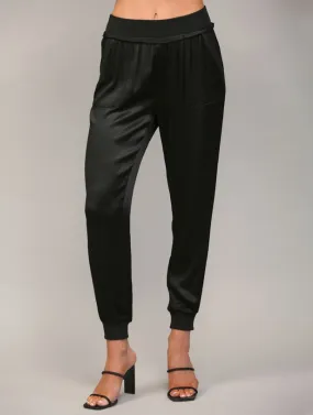 Textured Satin Jogger Pants